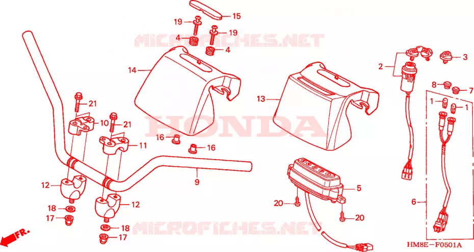 GUIDON (A/CM) Honda ATV 250 FOURTRAX 2003  TRX250TE3