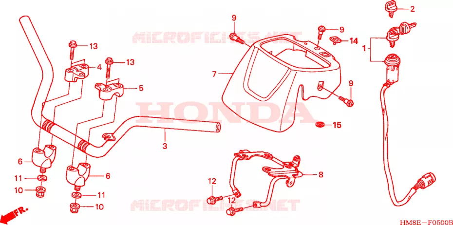 GUIDON (U) Honda ATV 250 FOURTRAX 2003  TRX250TE3