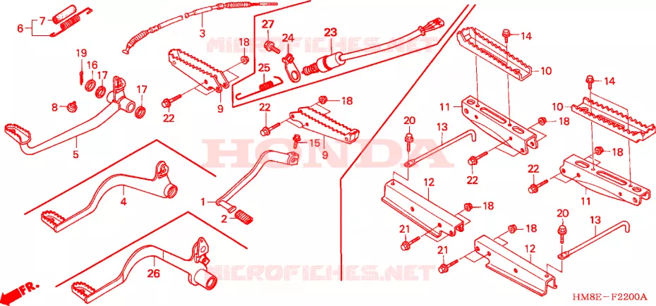 PEDALE - REPOSE PIED Honda ATV 250 FOURTRAX 2003  TRX250TE3