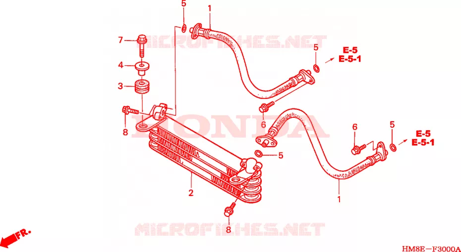 RADIATEUR D'HUILE Honda ATV 250 FOURTRAX 2005  TRX250TM5