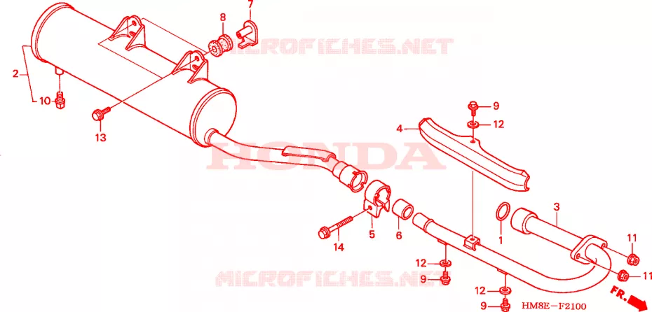 SILENCIEUX D'ECHAPPEMENT Honda ATV 250 FOURTRAX 2002  TRX250TM2