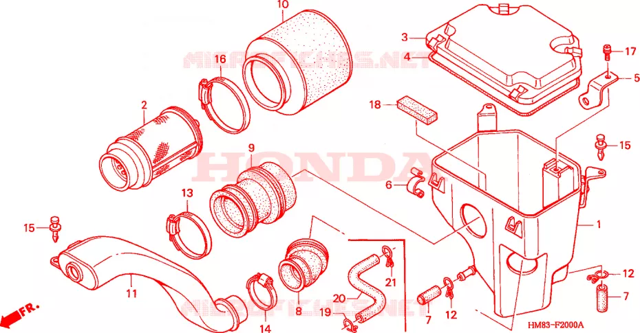 FILTRE A AIR Honda ATV 250 FOURTRAX 2000  TRX250Y