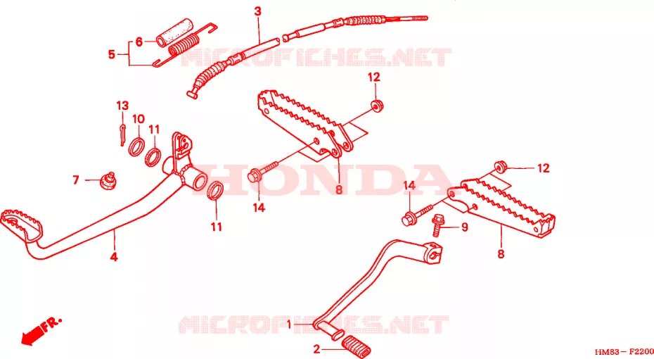 PEDALE - REPOSE PIED Honda ATV 250 FOURTRAX 1997  TRX250V