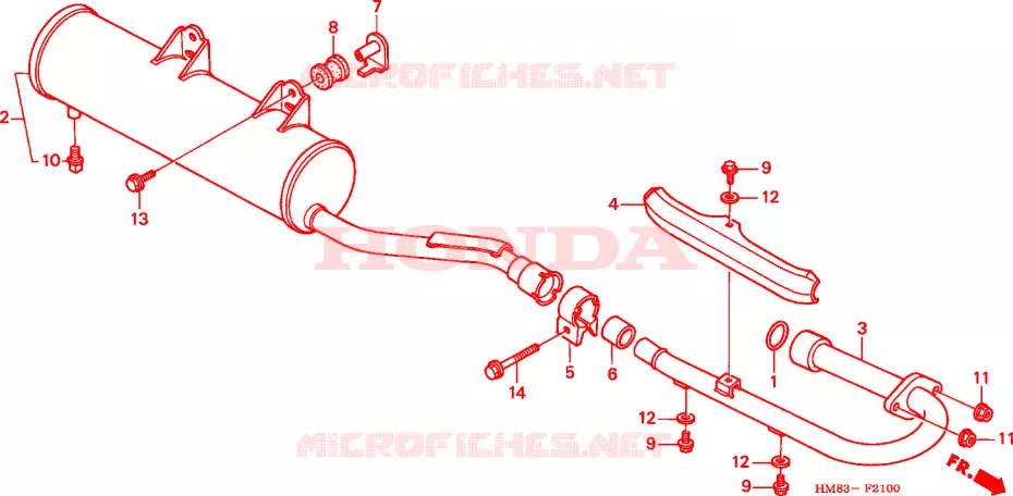 SILENCIEUX D'ECHAPPEMENT Honda ATV 250 FOURTRAX 2001  TRX2501