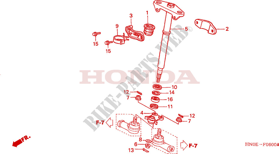 ARBRE DE DIRECTION pour Honda FOURTRAX 450 FOREMAN S de 2003