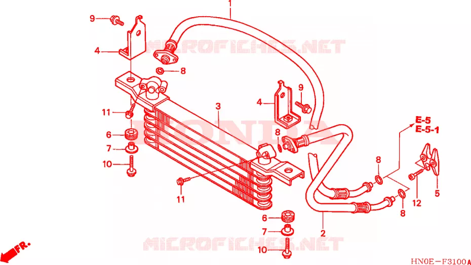 RADIATEUR D'HUILE Honda ATV 450 FOURTRAX 2003  TRX450FM3