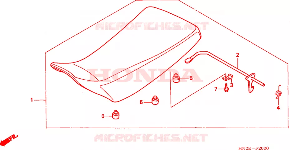 SELLE Honda ATV 450 FOURTRAX 2002  TRX450FE2