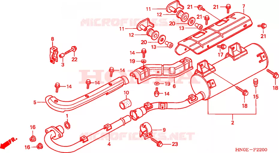 SILENCIEUX D'ECHAPPEMENT Honda ATV 450 FOURTRAX 2003  TRX450FM3