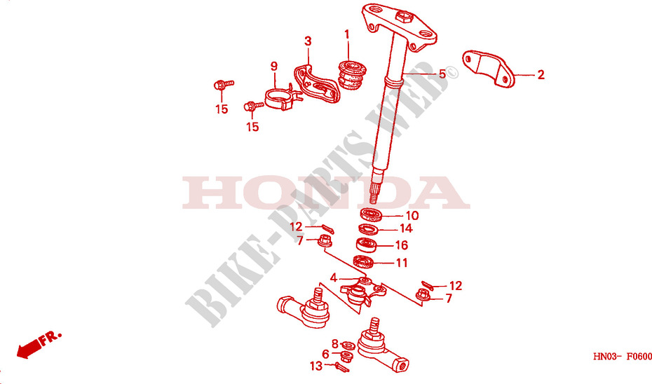 ARBRE DE DIRECTION pour Honda FOURTRAX 400 FOREMAN 4X4 de 1999