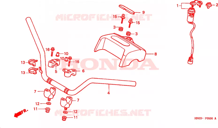 GUIDON Honda ATV 450 FOURTRAX 1999  TRX450ESX
