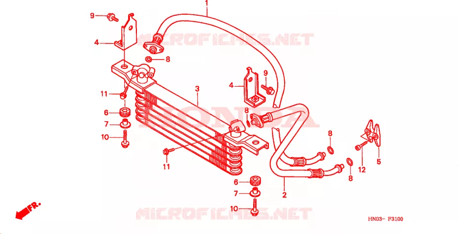 RADIATEUR D'HUILE Honda ATV 450 FOURTRAX 2000  TRX450ESY