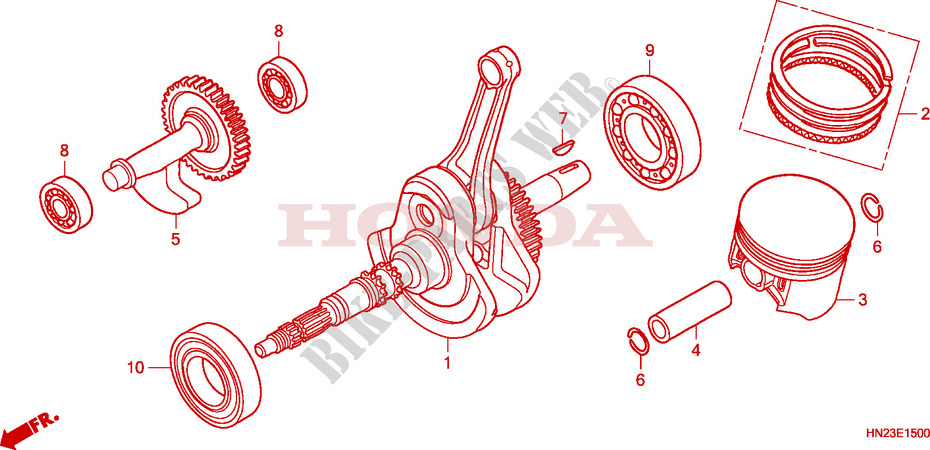 VILEBREQUIN   PISTON pour Honda FOURTRAX 500 FOREMAN RUBICON Hydrostatic de 2007