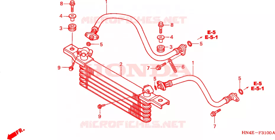 RADIATEUR D'HUILE Honda ATV 350 FOURTRAX 2002  TRX350FM2