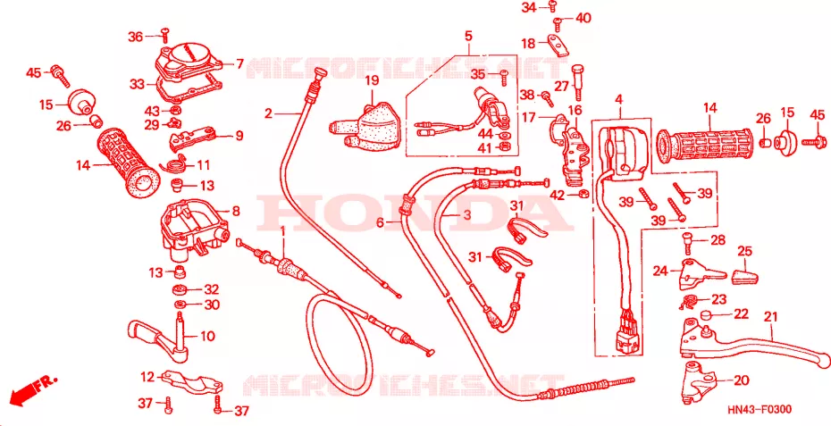 CABLES - COMMODOS Honda ATV 350 FOURTRAX 2001  TRX350TM1
