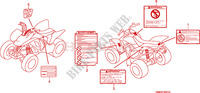 ETIQUETTE DE PRECAUTIONS (TRX250EX6/7/8) pour Honda SPORTRAX 250 EX de 2007