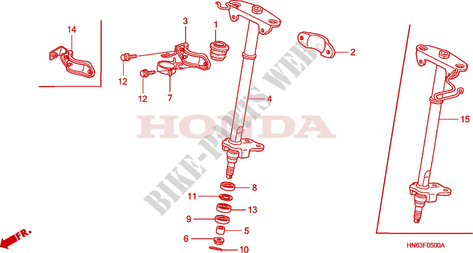 ARBRE DE DIRECTION pour Honda TRX 250 SPORTRAX EX de 2006