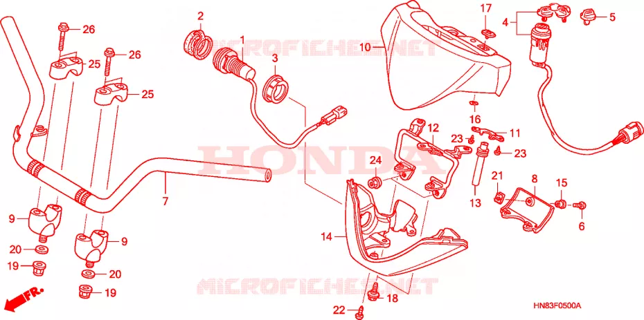 GUIDON Honda ATV 650 FOURTRAX 2005  TRX650FA5