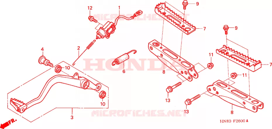 REPOSE PIED Honda ATV 650 FOURTRAX 2004  TRX650FA4