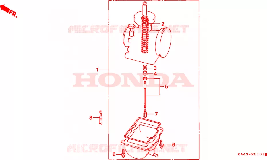 CARBURATEUR NECESSAIRE PIECES OPTION(2) Honda MOTO 250 CR 1987  CR250RH