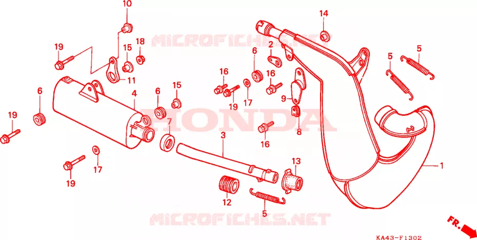 CHAMBRE D'EXPANSION(3) Honda MOTO 250 CR 1986  CR250RG