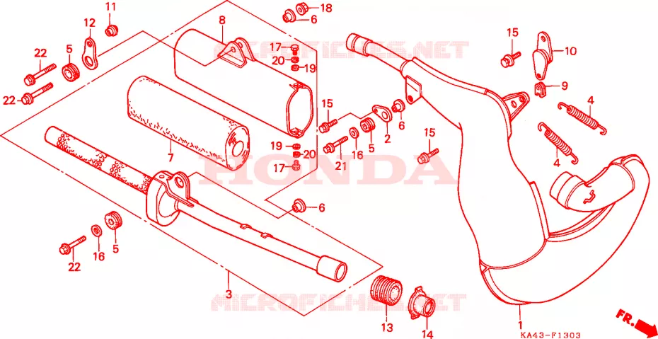CHAMBRE D'EXPANSION(4) Honda MOTO 250 CR 1987  CR250RH
