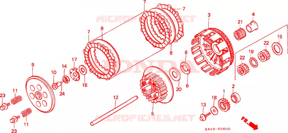 EMBRAYAGE Honda MOTO 250 CR 1989  CR250RK