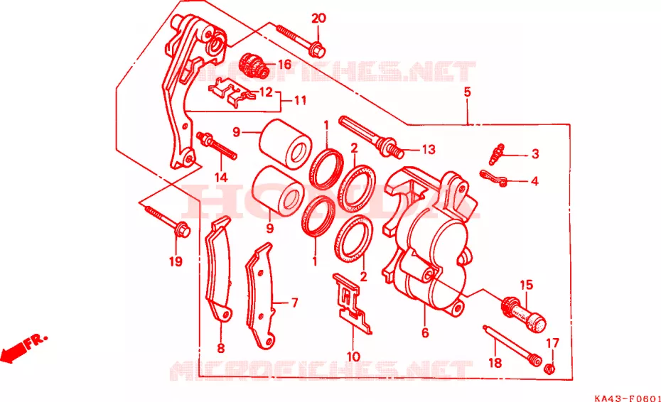 Kit Joints étrier Frein Arrière Honda CR250 R 1993 – Neuf Sous Emballage, Marque Brakemasters