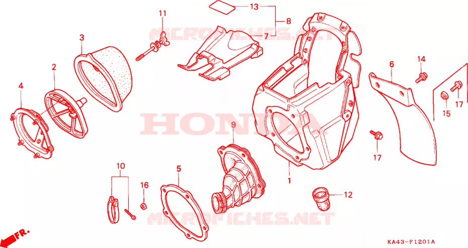FILTRE A AIR(2) Honda MOTO 250 CR 1987  CR250RH