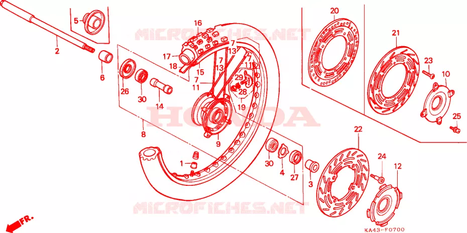 ROUE AVANT Honda MOTO 250 CR 1985  CR250RF