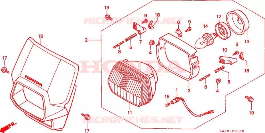 PHARE Honda MOTO 125 CRM 1990  CRM125RL