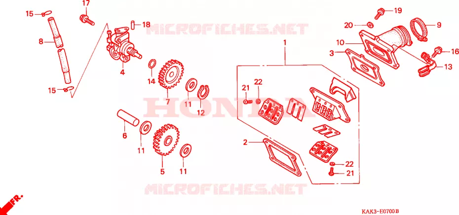 POMPE A HUILE - BOITE A CLAPETS Honda MOTO 125 CRM 1996  CRM125RP