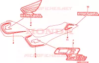 RAYURE/MARQUE(2) pour Honda CB 250 TWO FIFTY de 1996