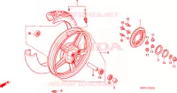 ROUE ARRIERE(2) pour Honda CB 250 TWO FIFTY de 1996