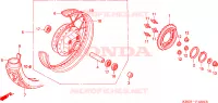 ROUE ARRIERE(2) pour Honda CB 250 TWO FIFTY PAYO de 1994
