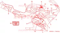 MARQUE(5)(DROITE) pour Honda NSR 125 R de 1998