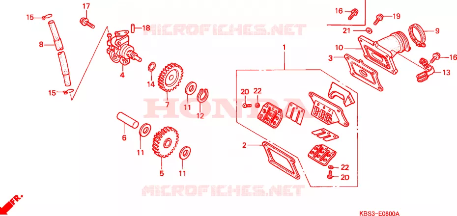 POMPE A HUILE - BOITE A CLAPETS Honda MOTO 125 NSR 2000  NSR125RY