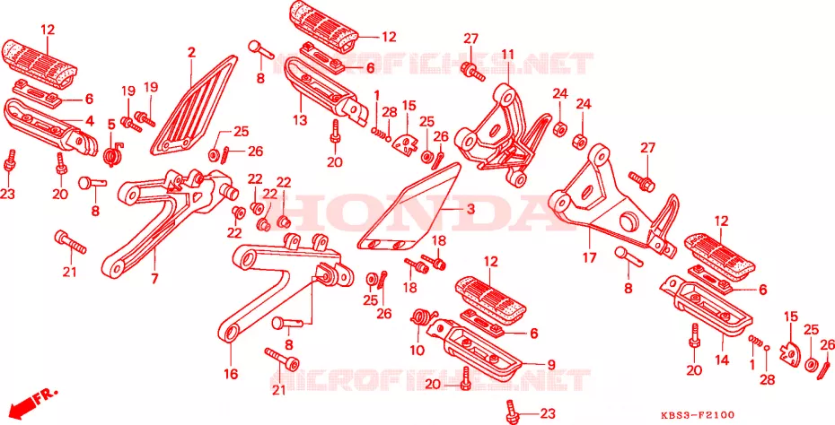 REPOSE PIED Honda MOTO 125 NSR 1993  NSR125RP