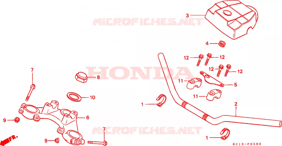 GUIDON - TE DE FOURCHE Honda MOTO 125 CB 1982  CB125TDC