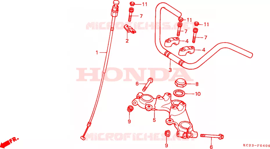 GUIDON - TE DE FOURCHE Honda MOTO 125 CM 1982  CM125CC