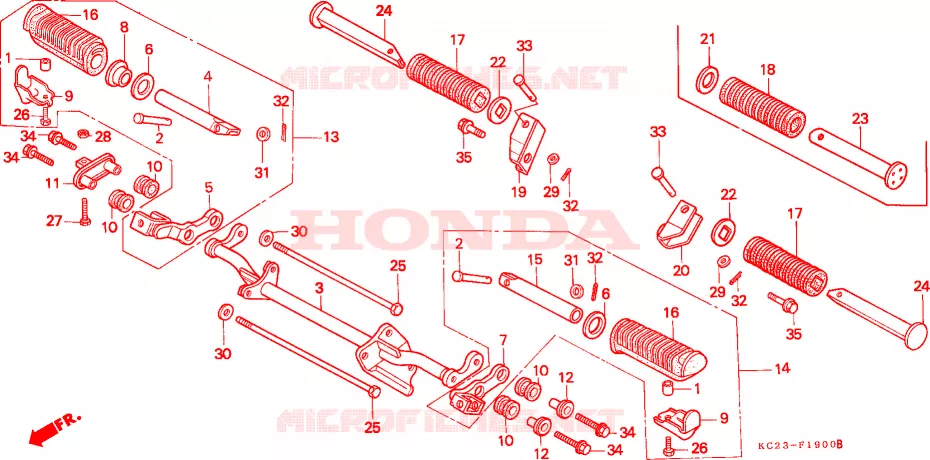 REPOSE PIED Honda MOTO 125 CM 1995  CM125CR
