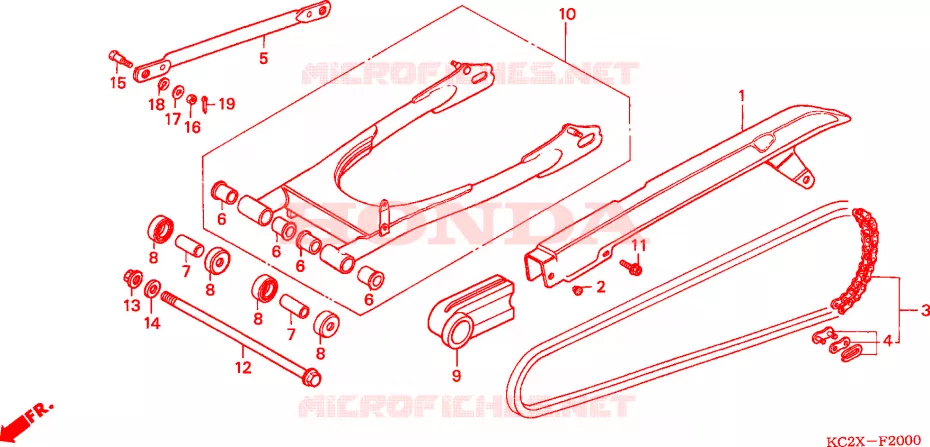 BRAS OSCILLANT Honda MOTO 125 CM 2000  CM125CX