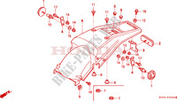 GARDE BOUE ARRIERE(CM) pour Honda XR 250 Hamamatsu factory de 2003