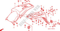 GARDE BOUE ARRIERE(XR250R CL/DK/U) (XR250RT W)(ED) pour Honda XR 250 Hamamatsu factory de 2003