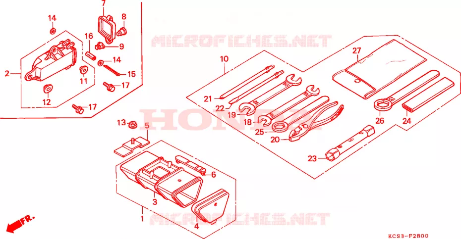 OUTIL Honda MOTO 125 CG 1993  CG125P_SS