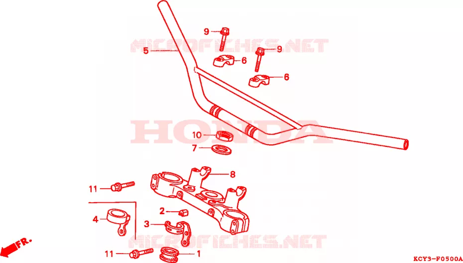 GUIDON - TE DE FOURCHE Honda MOTO 400 XR 2003  XR400R3
