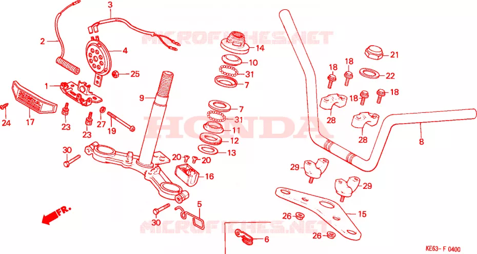 GUIDON - TE DE FOURCHE Honda MOTO 100 other-models 1985  H100SD