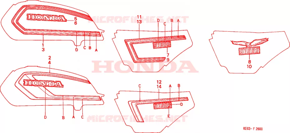 RAYURE/EMBLEME(1) Honda MOTO 100 other-models 1983  H100SD