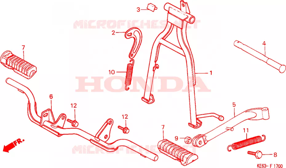 REPOSE PIED - BEQUILLE Honda MOTO 100 other-models 1983  H100SD