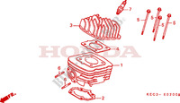 CYLINDRE   CULASSE pour Honda SCOOPY 100 AZUL METALICO de 2000