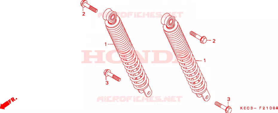 AMORTISSEUR ARRIERE Honda SCOOTER 100 SCOOPY 2000  SH100Y-SP